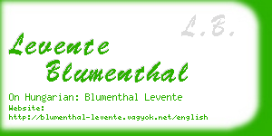 levente blumenthal business card